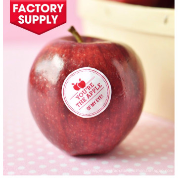 Professional manufacturer custom made paper fruit apple logo sticker labels